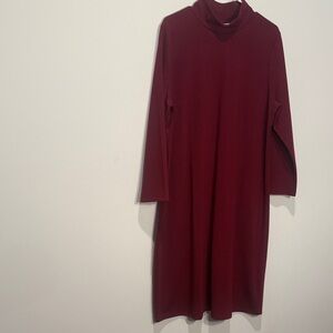 Appleseed's Long Sleeve Burgundy Dress